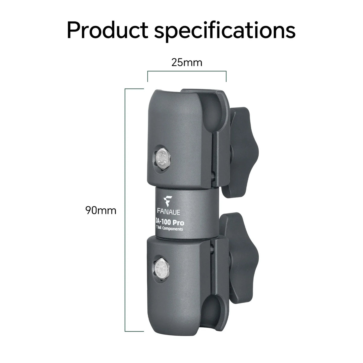 FANAUE 15cm Composite Double Socket Swivel Arm 1 inch Ball Base Aluminum Construction Compatible with RAM Mounts B Size 1' B
