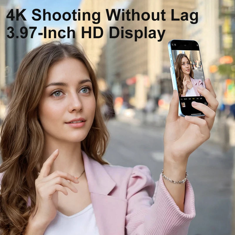 Magnetic Phone Monitor - Real-Time Selfie/Rear Cam - 4K Streaming Assistant - Wide Angle - Fits Most Phones