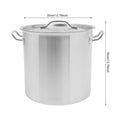 Large Stock Pot with Lid 35cm, Stainless Steel Soup Pot 34.9qt for Family Cooking Noodles Brine Meat Gathering Commercial Use