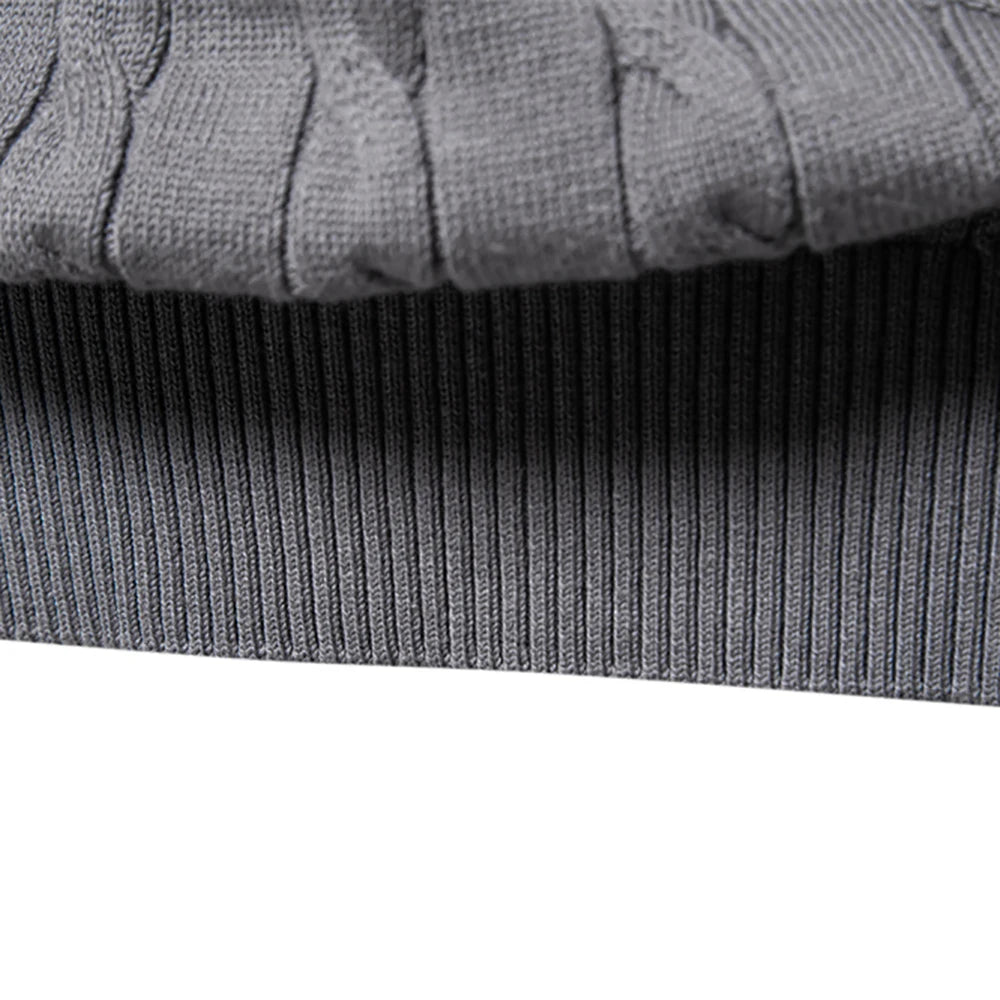 AIOPESON Mens Giraffe Embroidery Cotton Sweaters Round Neck Classic Twist Patterned Pullover Knitted Sweater for Men