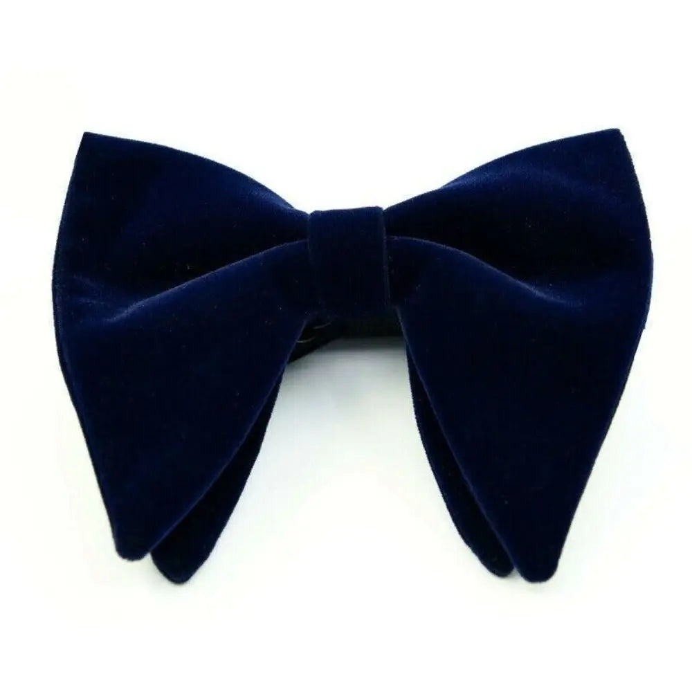 High Quality Oversized Bow Tie Solid Color Bowtie Adjustable Necktie Velvet Men Big Bow Tie Wedding Party Tuxedo