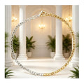 New Two-tone Silver Gold Plated Heart Chain Bracelet for Women, OT Toggle Clasp Fashion Jewelry