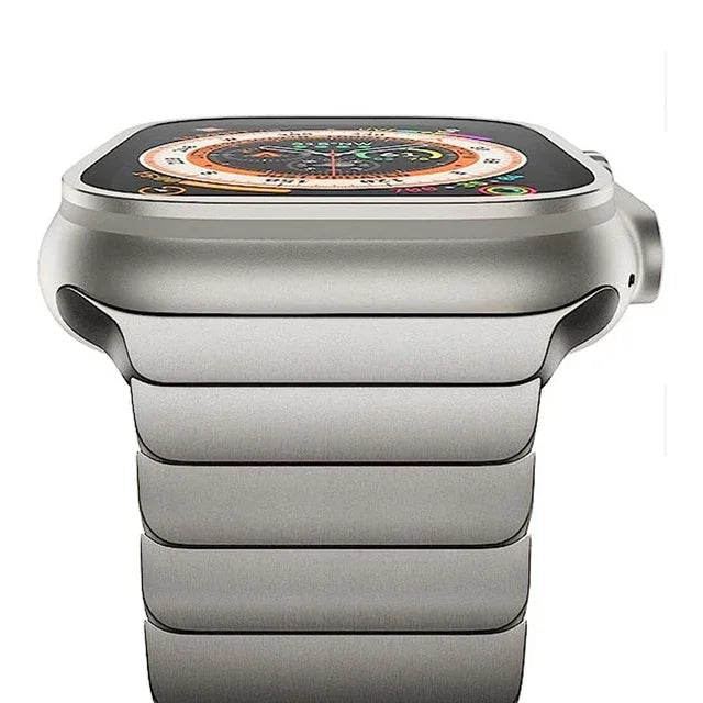 Titanium Color Strap for Apple Watch Band Ultra 2 49mm 45mm 44mm 42mm 41mm 40mm Stainless Steel Bracelet IWatch 9 8 7 6 SE 5 4