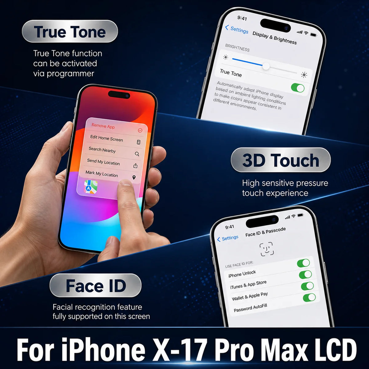 Incell For iPhone X XR XS XS Screen 11 12 13 Mini LCD For iPhone 14 Pantalla 15 Pro 16 Plus 17 Pro Max Display Replacement Parts