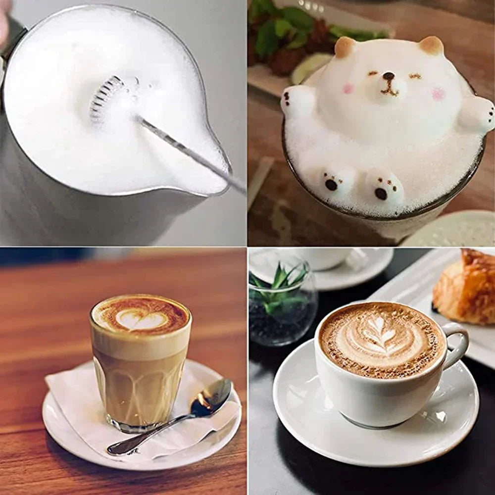 Electric Foamer Mixer Whisk Beater Stirrer 3-Speeds Coffee Milk Drink Frother USB Rechargeable Handheld Food Blender Whisk