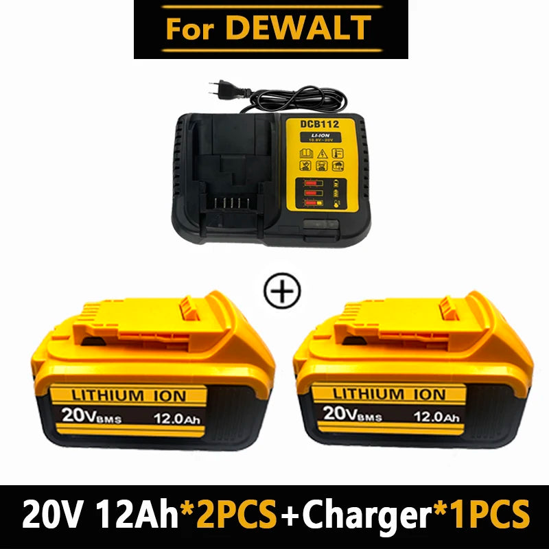 20V MAX XR Lithium Battery Pack For DeWalt Power Tools Replacement Battery Compatible DCB200 DCB205 8.0Ah Rechargeable Battery