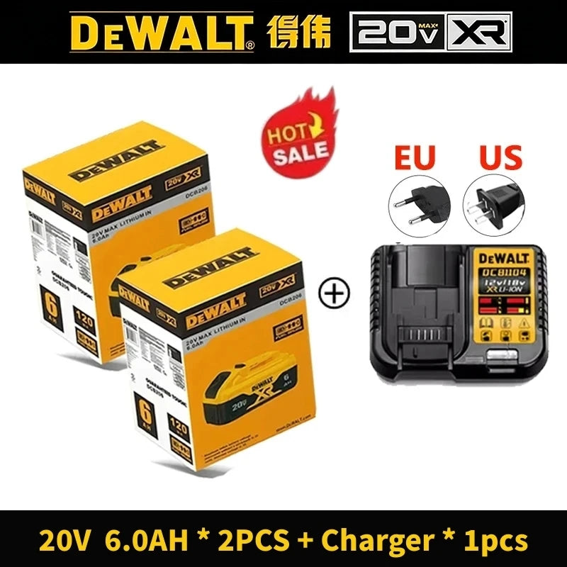 DeWalt Original 20V 60V 6Ah 9Ah MAX Battery Power Tool Replacement for DeWalt DCB184 DCB182 DCB205 DCB200 18Volt 20v Battery