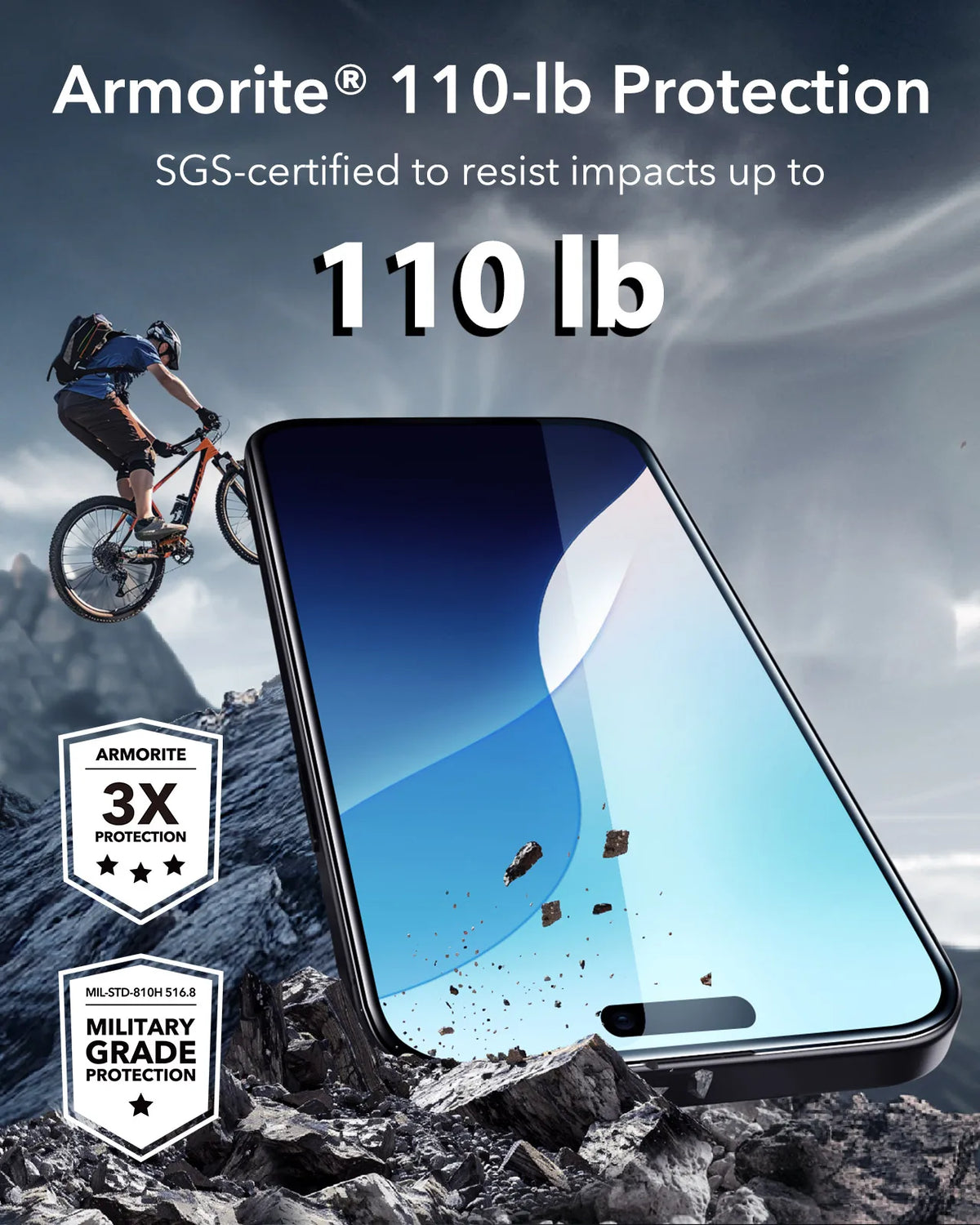 ESR 9H+ Glass for iPhone 17 Pro Max/17 Series Screen Protector Armorite Ultra-Tough Tempered Glass Film for iPhone 17 Pro