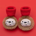 Baby Boys Girls Christmas Red Socks Spring Autumn Winter Anti Slip Cotton Soft Cartoon Floor Sock with Santa Claus Snowman Decor