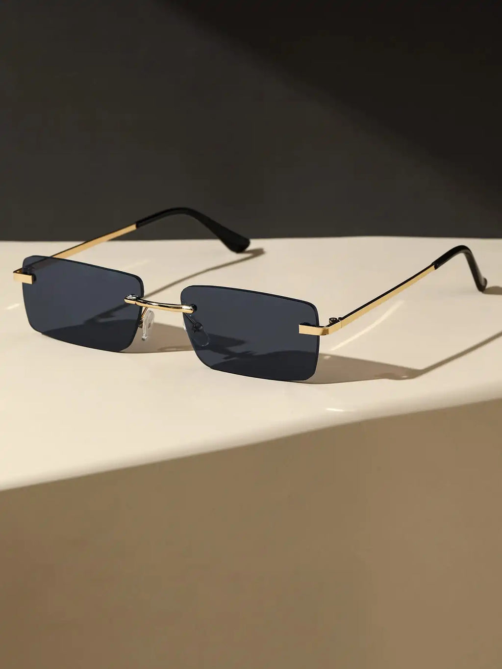 1/2PCS Unisex Metal Square Frame Fashio Rimless Sunglasses For Outdoor Beach Party