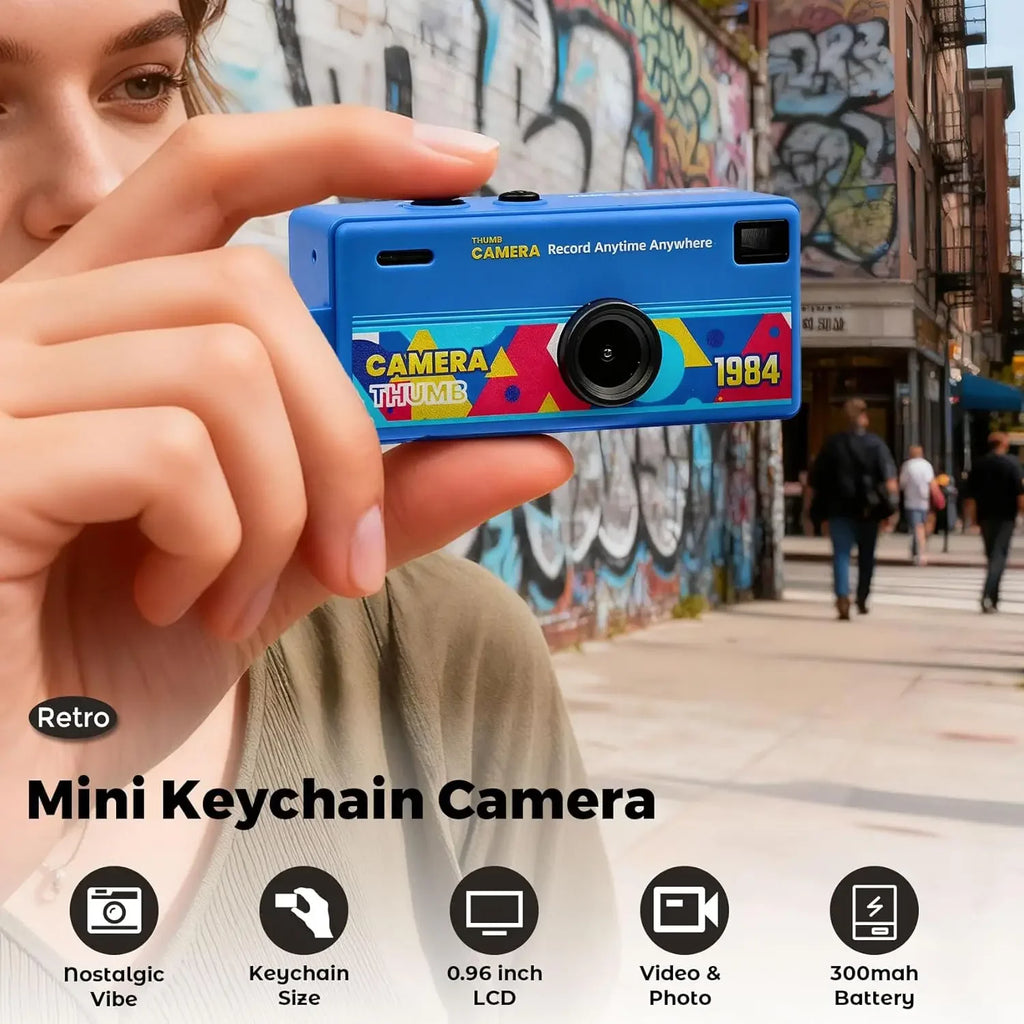 Magecam Digital Camera 0.96 Inch Keychain Camera Retro Support Memory Card 1080P Very Small Camcorder Video Recorder with Flash