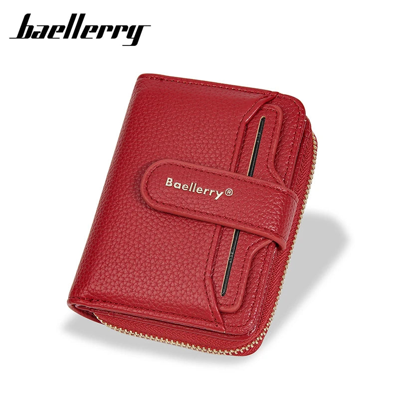 New Short Women Zipper Wallets Large Capacity Card Holder Brand Female Purses Quality Coin Pocket Photo Holder Wallet For Girls