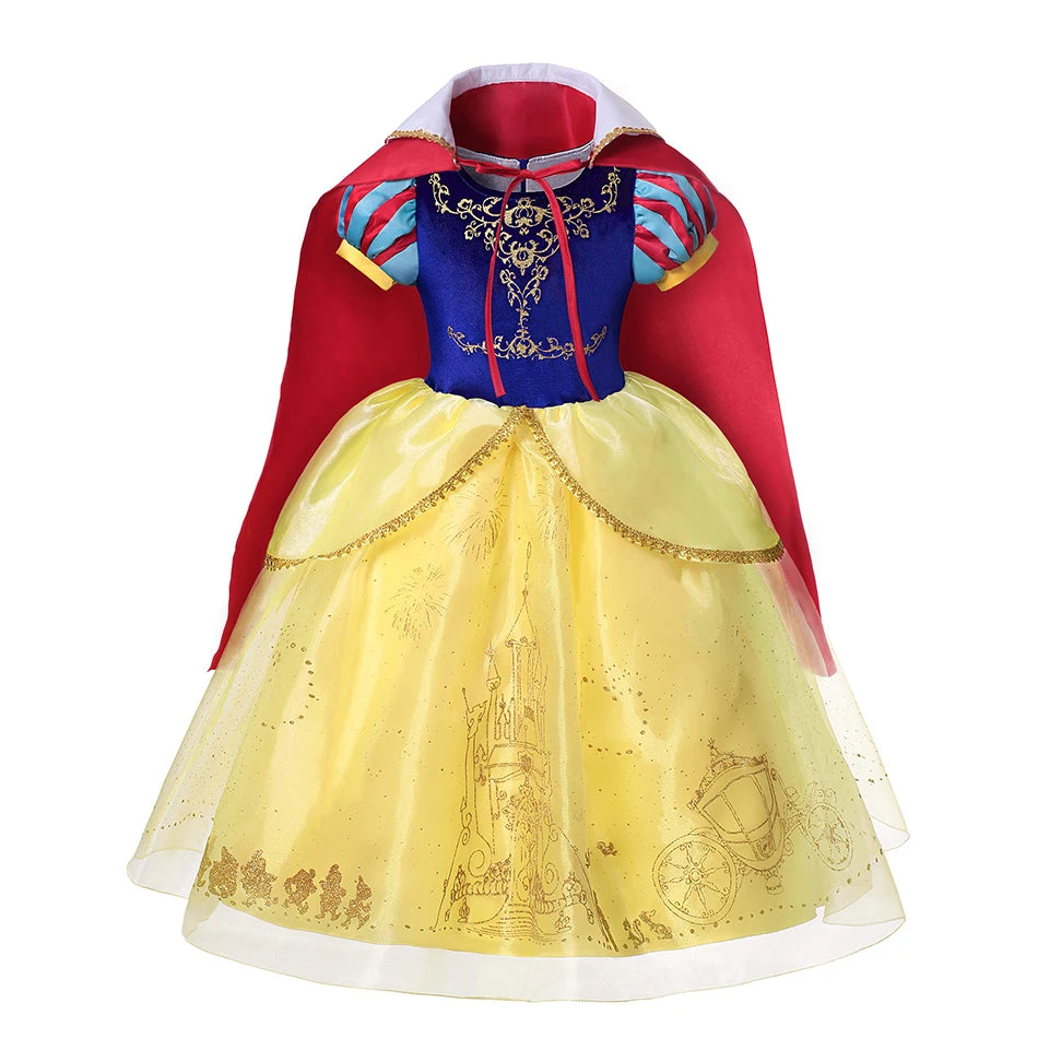 Princess Dress Collection Cinderella Snow White Aurora Rapunzel for Girls Halloween Birthday Cosplay Costume Kids 2-8Y Vestido