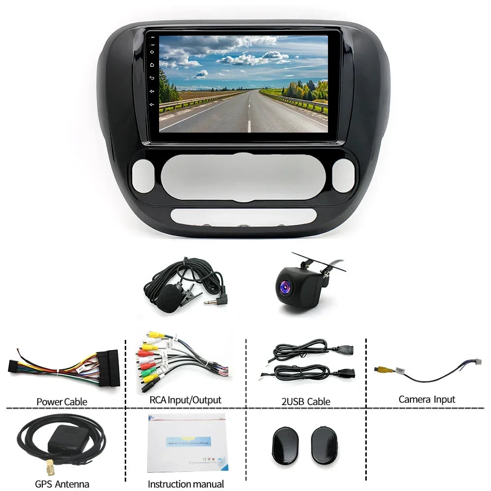 9inch 2+32G WIFI Car fit for Carplay Stereo Radio Navigation for Kia Soul 2013-2019 Android13.0 Car Multimedia Player Auto Radio