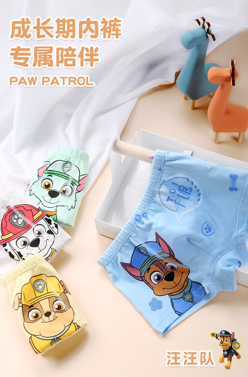 4PCS/Set 100% Genuine Paw Patrol KID's Printed Underpants Chase Rocky Marshall Rubble Briefs Underwear Boys Girls Birthday Gift