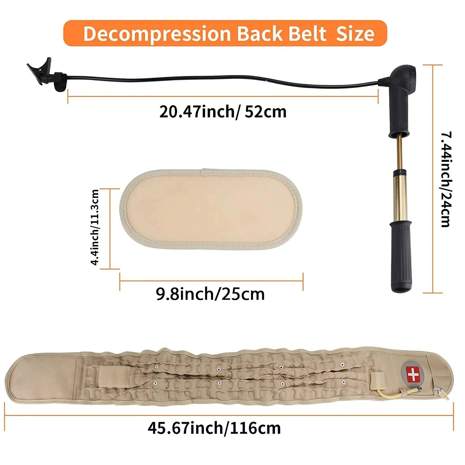 Adjustable Lumbar Support Belt, Comfortable Back Strap with Body Stretch Design for Daily Wear Free Air Pump