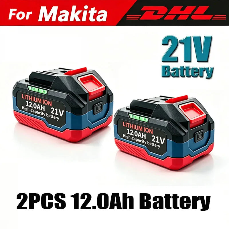 21V 12Ah Lithium Ion Battery Pack Replacement for Makita 18V LXT Cordless Tools Battery, Fits DDF487 BL1830 BL1850