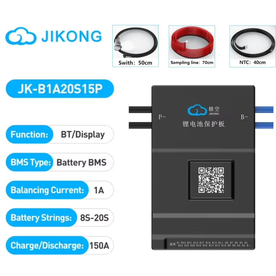 JIKONG Jk Bms BD6A24S12P Active Balance Bms 8S 10S 12S 16S 17S 20S 24S Smart Bms 60A 100A 150A 200A Lifepo4 Li-Ion Lto Battery