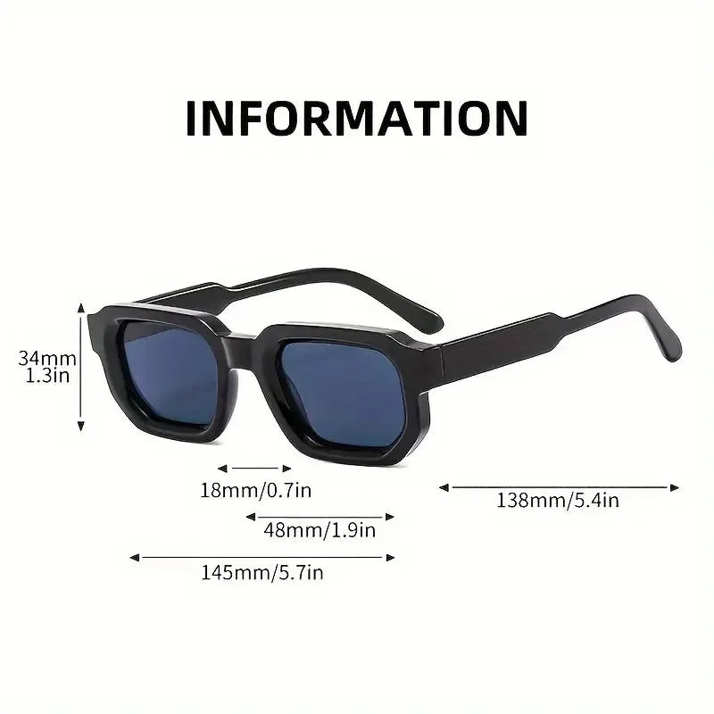 Set of 4 Men's Fashion Glasses Unisex Square Retro Decorative Sun Glasses Personalized Fashion Accessory Sunglasses