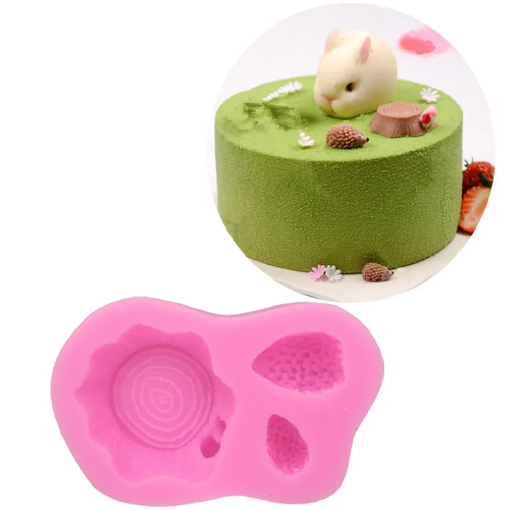 Tree Stump & Hedgehog Silicone Moulds Fondant Cakes Decorating Tools Sugarcrafts Chocolate Gumpaste Mold Baking Tools