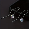 Threader Earrings for Women Hypoallergenic Silver Color Long Dangle Earrings Austria Crystals Drop Earrings
