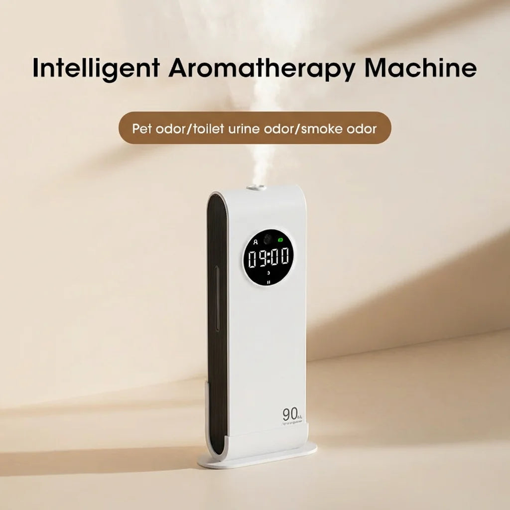 Automatic Sensor Aromatherapy Machine Wall Mounted USB Rechargeable Home Fragrance Deodorizer With Clock Function