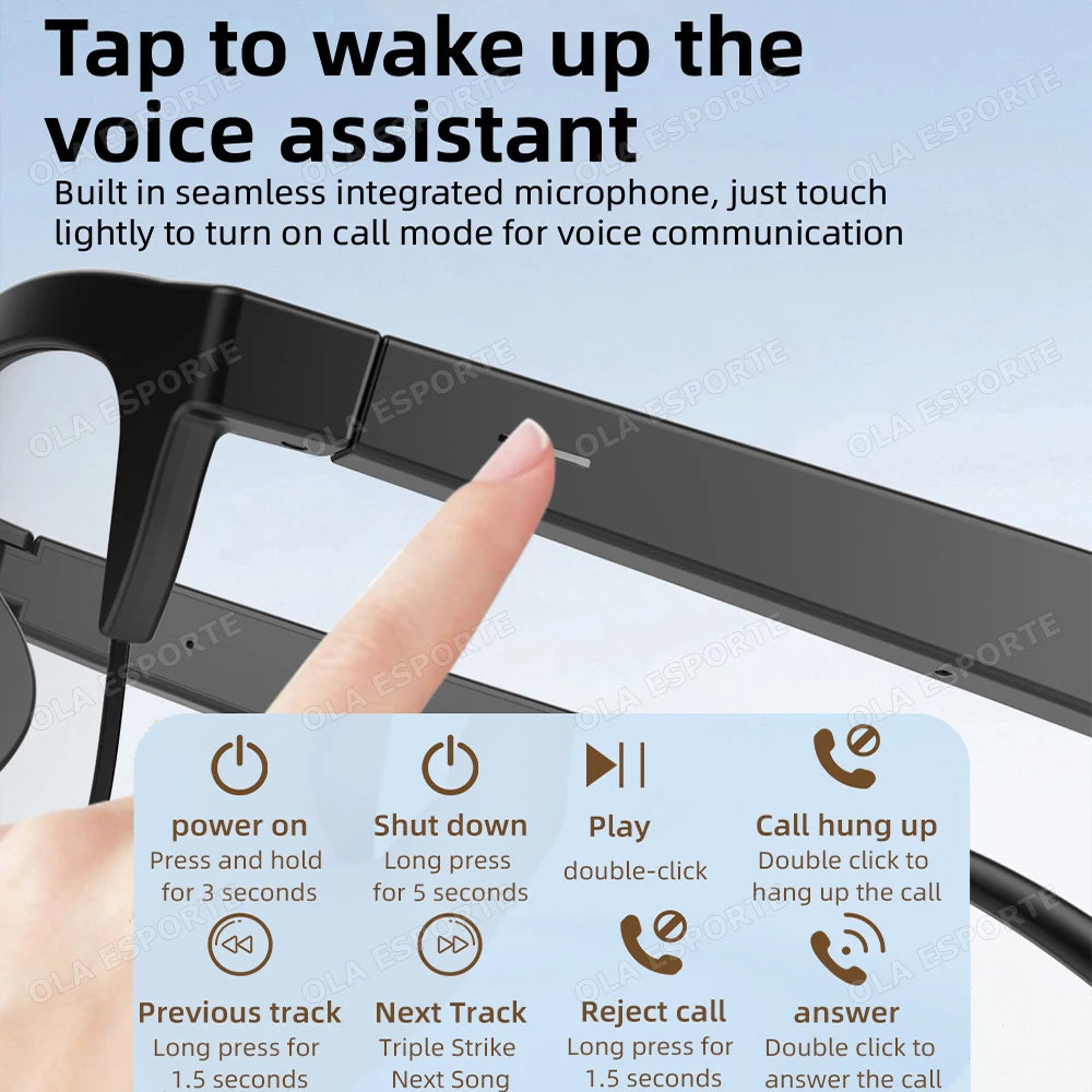 2026 Photosensitive Color Change Smart Glasses Bluetooth Voice Call Control Music UV Polarized Sunglasses Headphone Glasses Ht30