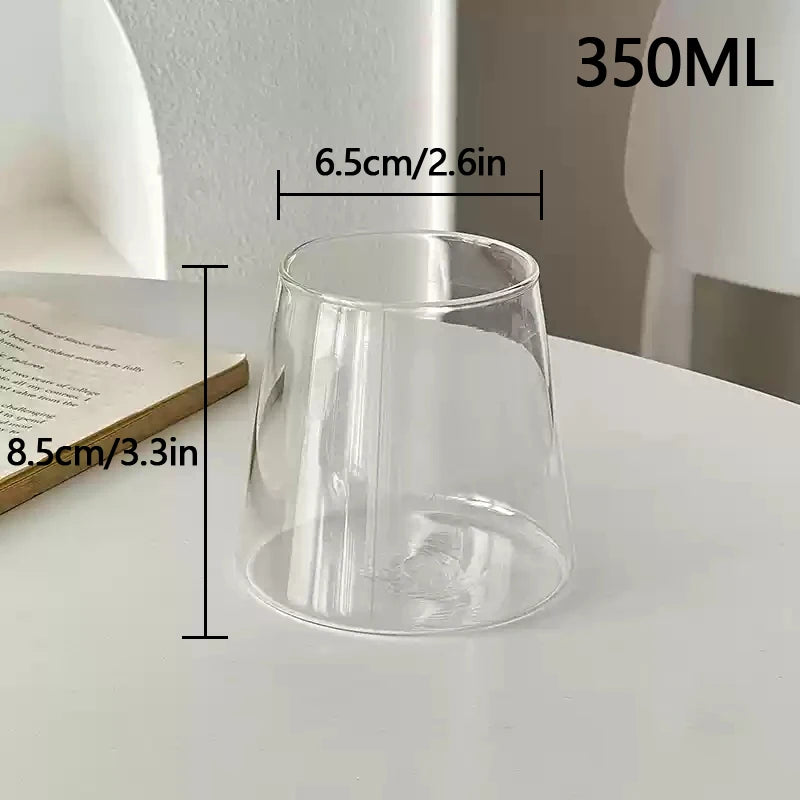 Transparent Coffee Cup, Japanese Style Glass Cup, Layered Cocktail Dessert Display Cup, Breakfast Milk Cup, 300ml Cold Drink Cup