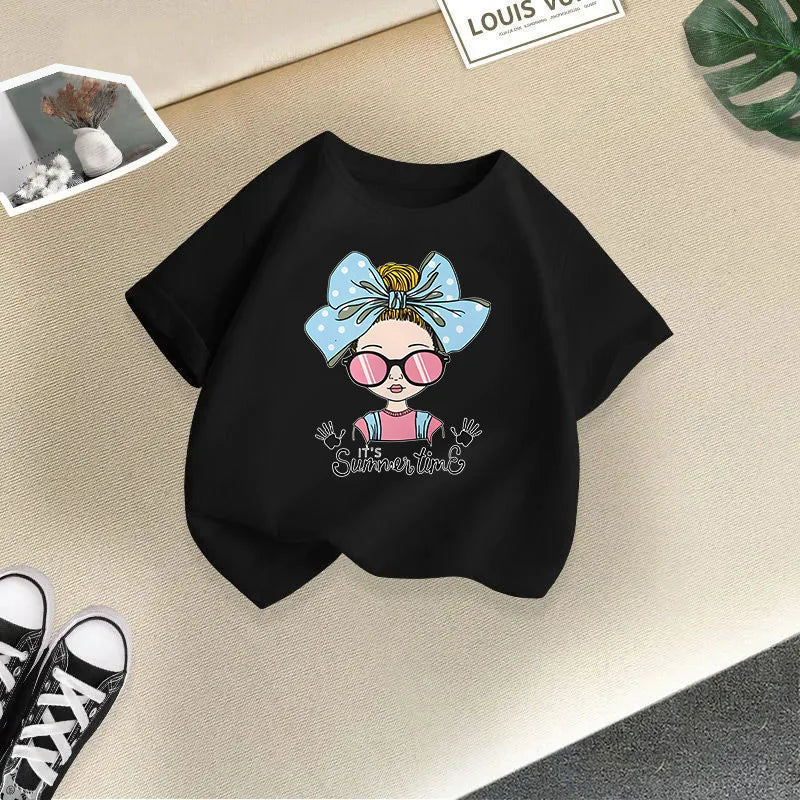 Children's Summer T-Shirt New Children's Short-Sleeved T-Shirt Men And Girls Round Neck Tops Baby Cotton T-Shirt Bottoming Shirt