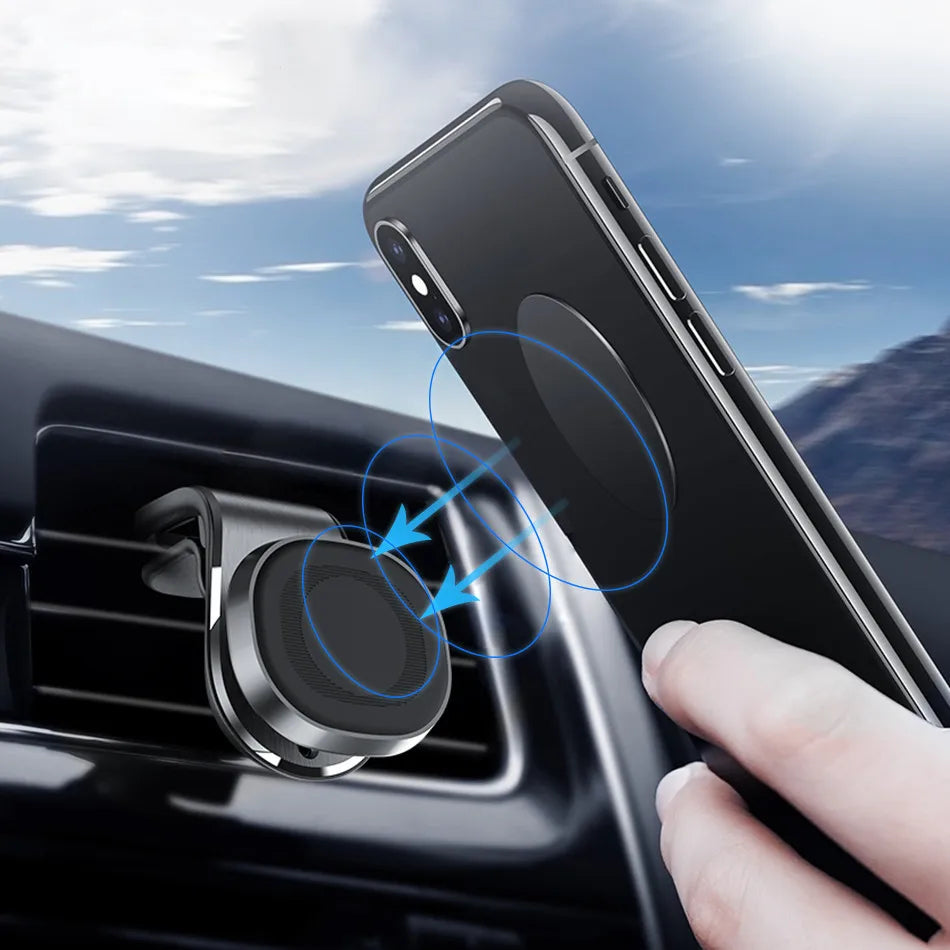Magnetic Car Phone Holder Air Vent Mount with GPS Support Bracket for iPhone Samsung Xiaomi - Universal Smartphone Mount