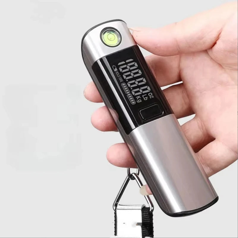 Portable Electronic Scale with Rule, Household Small 50kg Portable Mini Hook Weighing, High-Precision Luggage Weighing Device