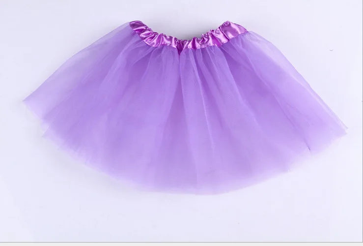 Girl Elastic Ballet Dancewear Tutus Mini Skirt For Birthday Party Dance 3 Layer Tulle Tutu Skirt for Kids Princess 2-8Y Girls