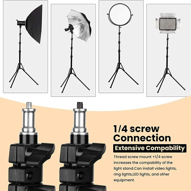 NAGNAHZ 78'' Photographic Lighting Tripod Aluminum Alloy Foldable Portable Light Stand Photography Camera Flash Mount Brackets