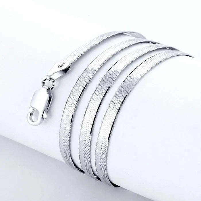URMYLADY 925 Sterling Silver fine 4MM Blade Chain Necklace for Women Men Luxury wedding party Jewelry Holiday gifts