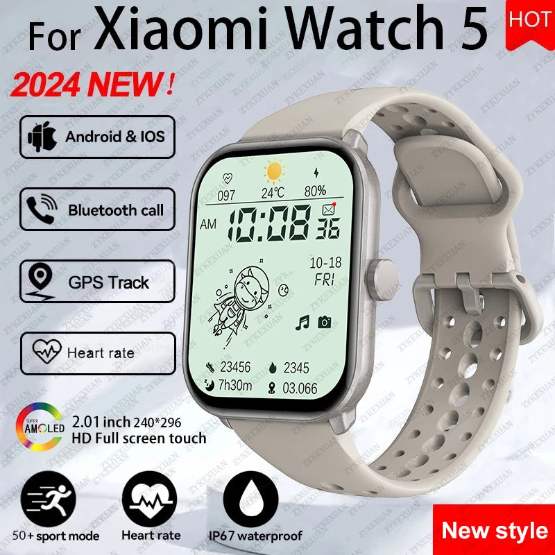 Watch 5 Global Version Smartwatches Men Women HD AMOLED Screen Heart Rate Waterproof Bluetooth Call GPS Track Sports Smart Watch