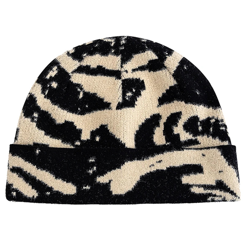 New Unisex Outdoor Skull Cap Fashion Geometric Printing Chic Winter Hats Sailor Style Hats For Men Women Autumn Ski Beanie Cap