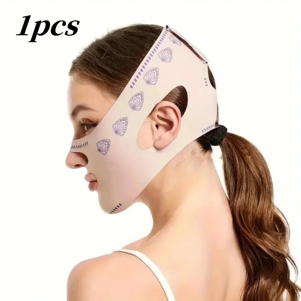1pc Adjustable V-Face Lift Mask,Breathable Comfort Reusable Face Shaping Bandage for Double Chin Reduction,Tightening,Gift