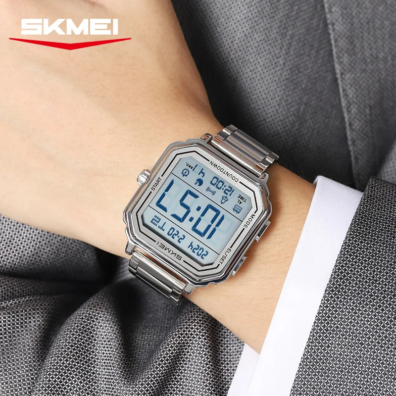SKMEI 2559 Sport Back Light Display Casual Business Watch for Man Chronograph Digital Wristwatch 2Time Mens Clock Reloj Hom