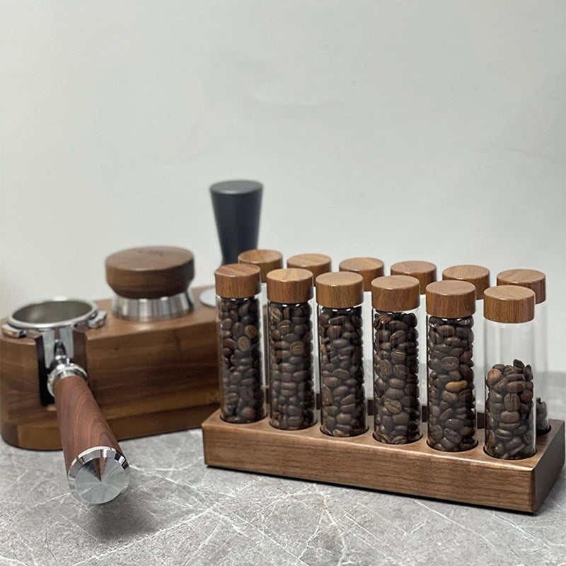 Coffee Beans Storage Container Tube Display Rack Tea Bottle Glass Single Dose Espresso Accessory Coffeware Set Barista Tool Gift