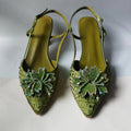 INSIGHTLINK Luxury Olive Green Rhinestones Women's Shoe and Bag Set for Party Wedding Crystals Heeled Pumps and Handbag Sandals