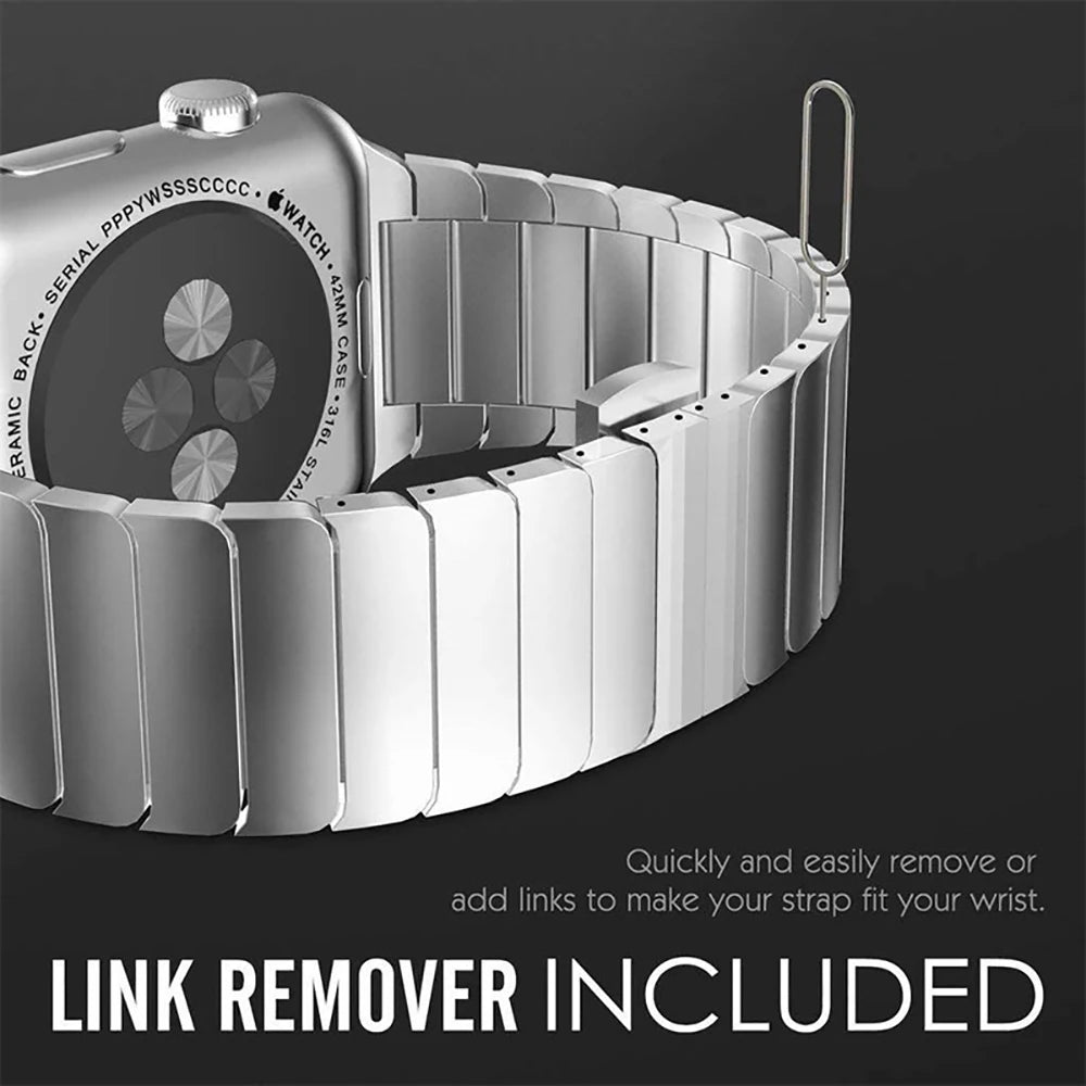 Luxury Stainless Steel Strap For Apple Watch Series 9 8 7 45mm 41mm 44 40 mm Link Bracelet Iwatch Ultra 2 49mm IWatch Metal Band