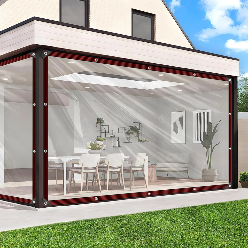 Transparent Waterproof Tarp Outdoor Rainproof Cover with Grommets