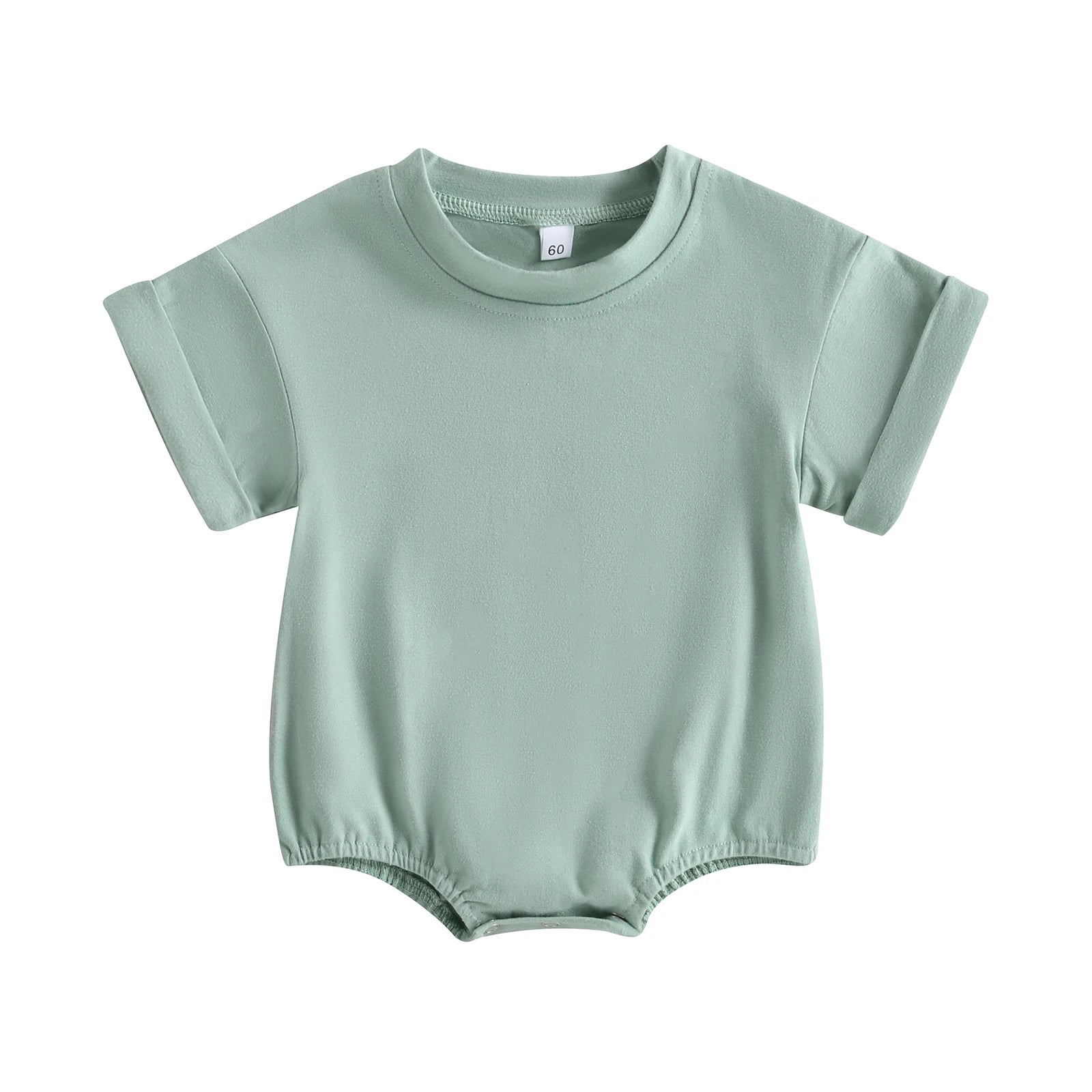 Citgeett Summer Infant Baby Boys Girls Bodysuit Short Sleeve Solid Color Jumpsuit Solid Casual Clothes