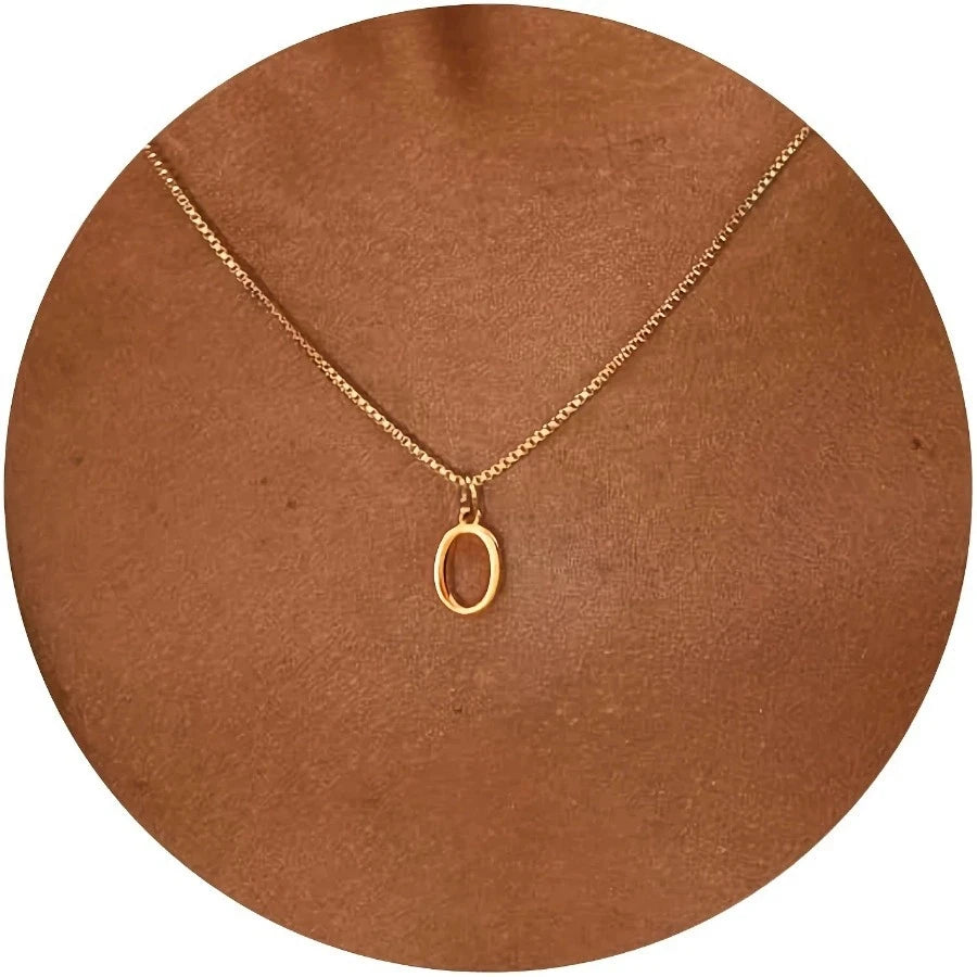 A-Z Initial Necklace 18K Gold Plated Necklace Cute Letter Stainless Steel Necklace for Women
