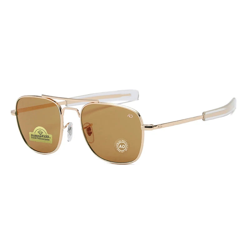 1pcs/3pcs Pilot Fashion Glasses Men Top Quality Brand Designer Tempered Glass Lens AO Pilot Fashion Glasses For Women Male