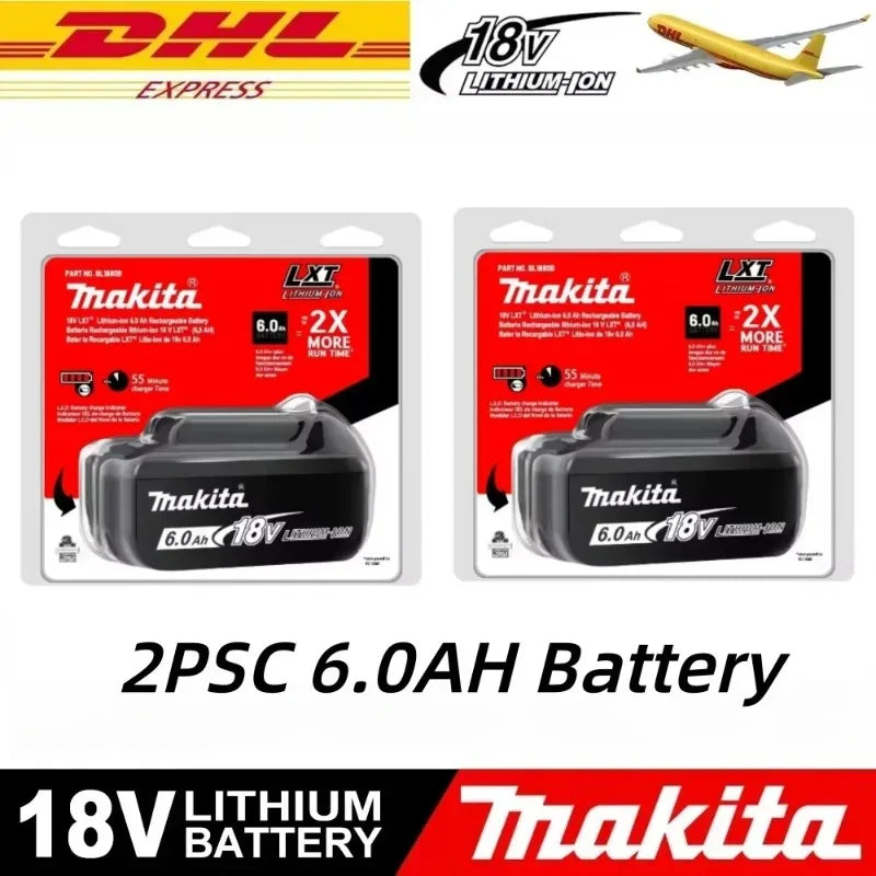 100% Genuine 18V Makita 6Ah Makita Battery BL1840 BL1830B BL1850B  Replacement Lithium Battery
