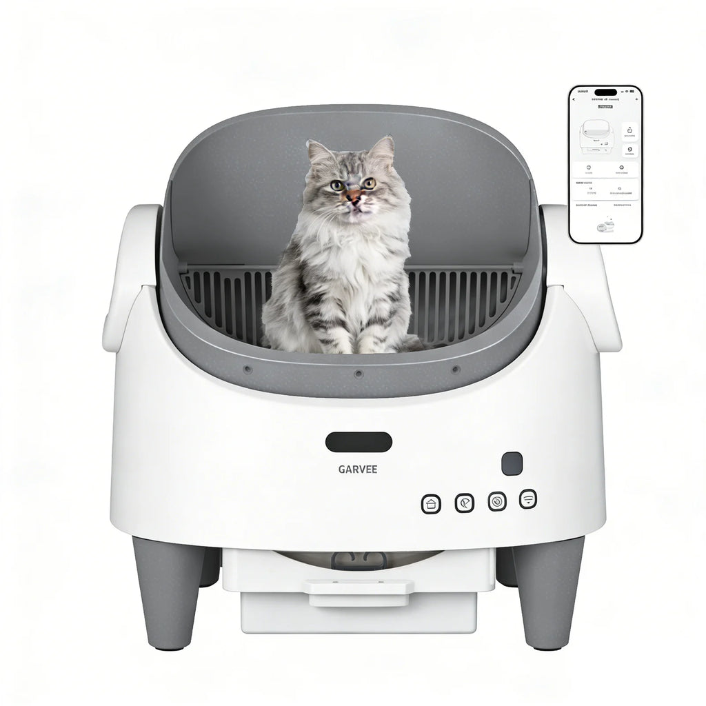 Self Cleaning Smart Litter Box APP Controlled Automatic Odor-Free Cat Toilet with Large Waste Bin for Single Multi Cats