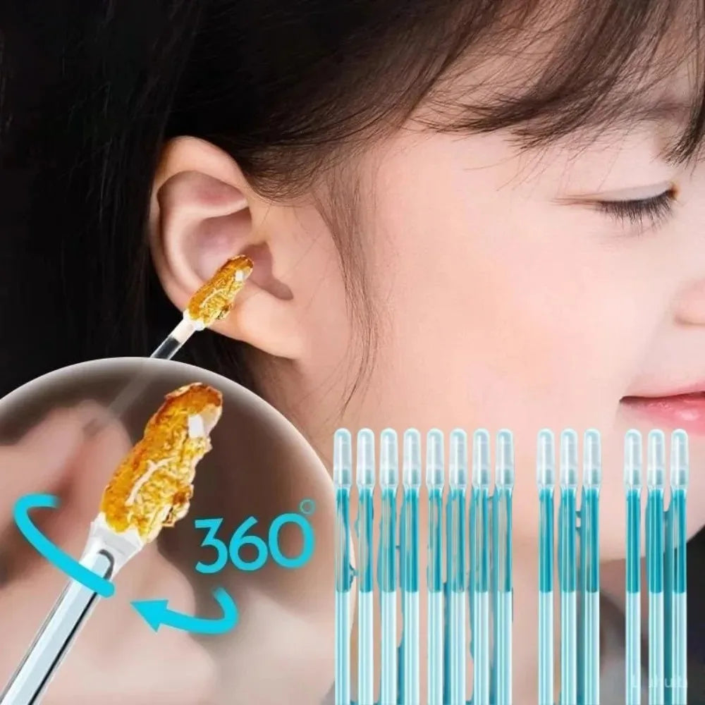24Pcs Disposable Silicone EarWax Remover sticky ear pick For Kids Olders Adult S/L Ear Cleaner Reusable Adhesive Earpick