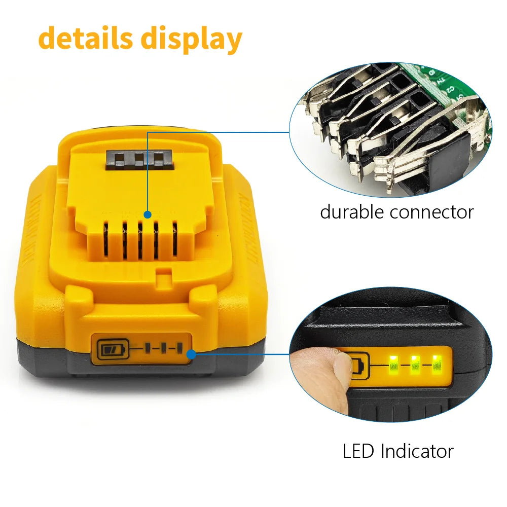 TPCELL 4Ah/5Ah For D.Walt 20V Battery Tabless 21700 DCB200  Replacement Battery Compatible With For D.walt 18V/20V Tools Battery