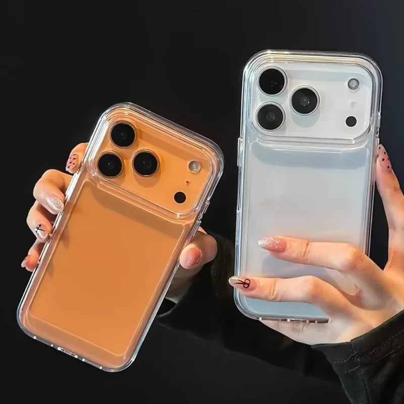 Luxury Clear Hard Acrylic Phone Case For iPhone 17 16 15 14 13 12 11 Pro Max XS XR X Plus Soft Shockproof Bumper Cover